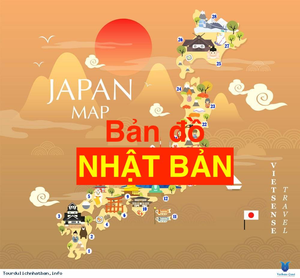 Bản đồ Nhật Bản (Japan) khổ lớn phóng to năm 2023