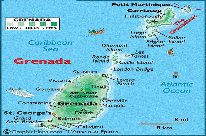 Bản đồ nước Grenada (Grenada Map) khổ lớn năm 2023