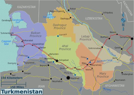 Bản đồ nước Turkmenisan (Turkmenisan Map) khổ lớn năm 2022