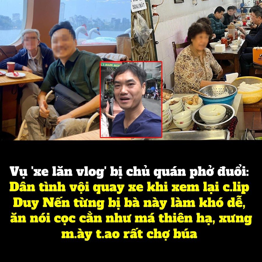 Vụ ‘xe lăn vlog’ bị chủ quán phở đuổi: Dân tình xem lại c.lip Duy Nến từng bị bà này làm khó