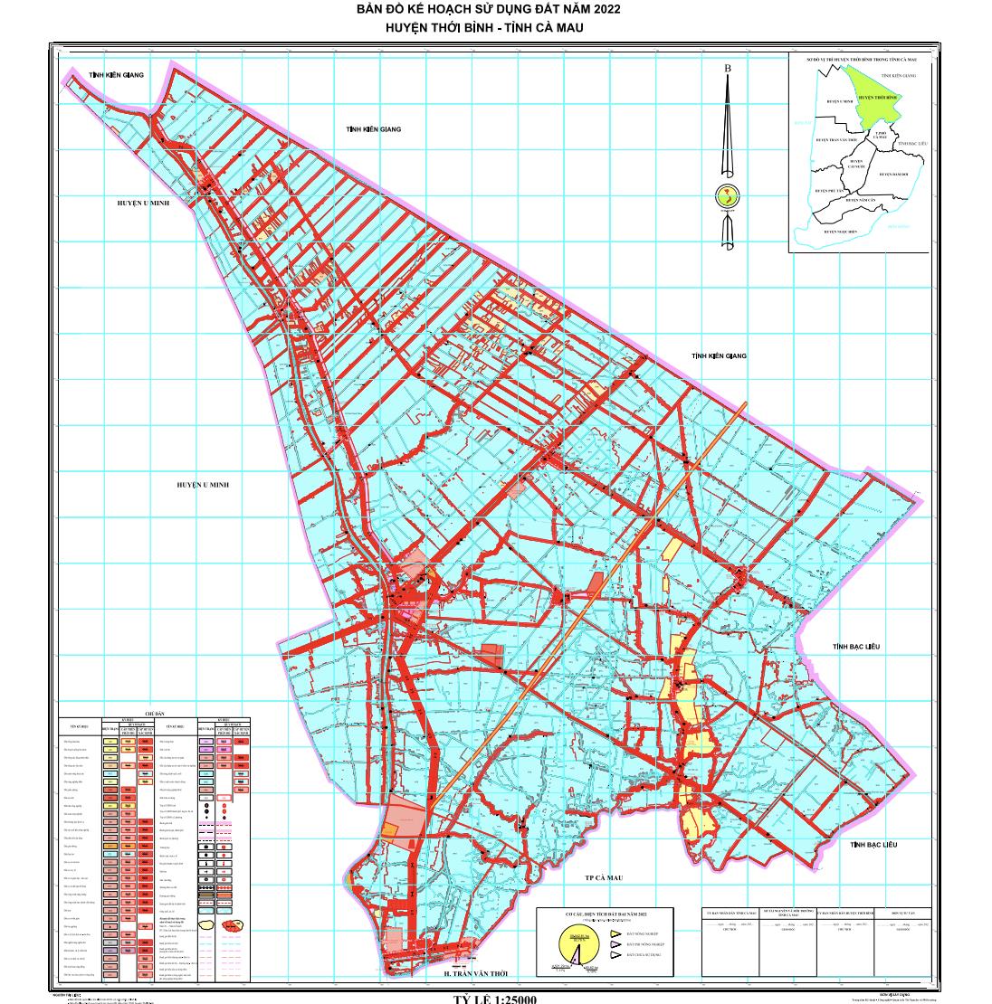 TẢI Bản đồ quy hoạch sử dụng đất Huyện Thới Bình đến năm 2030