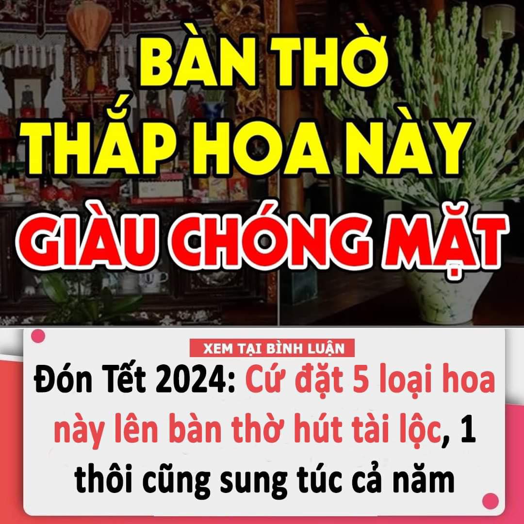 Đón Tết 2024: Cứ đặt 5 loại hoa này lên bàn thờ hút tài lộc, chỉ cần 1 thôi cũng sung túc cả năm