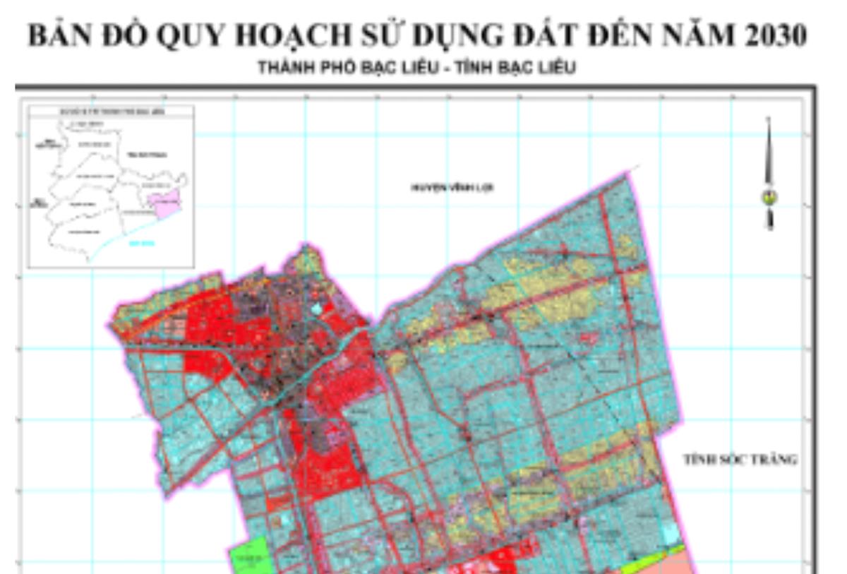 TẢI Bản đồ quy hoạch sử dụng đất Thành phố Bạc Liêu đến năm 2030