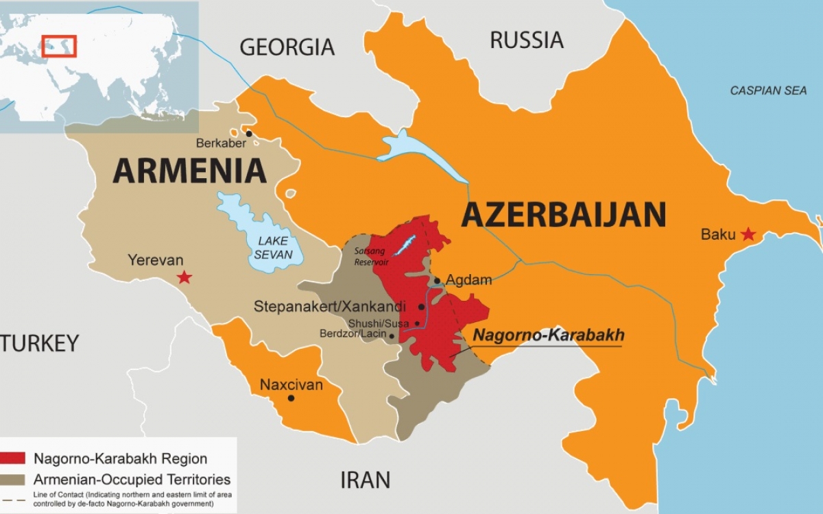 Bản đồ nước Azerbaijan (Azerbaijan Map) khổ lớn năm 2023