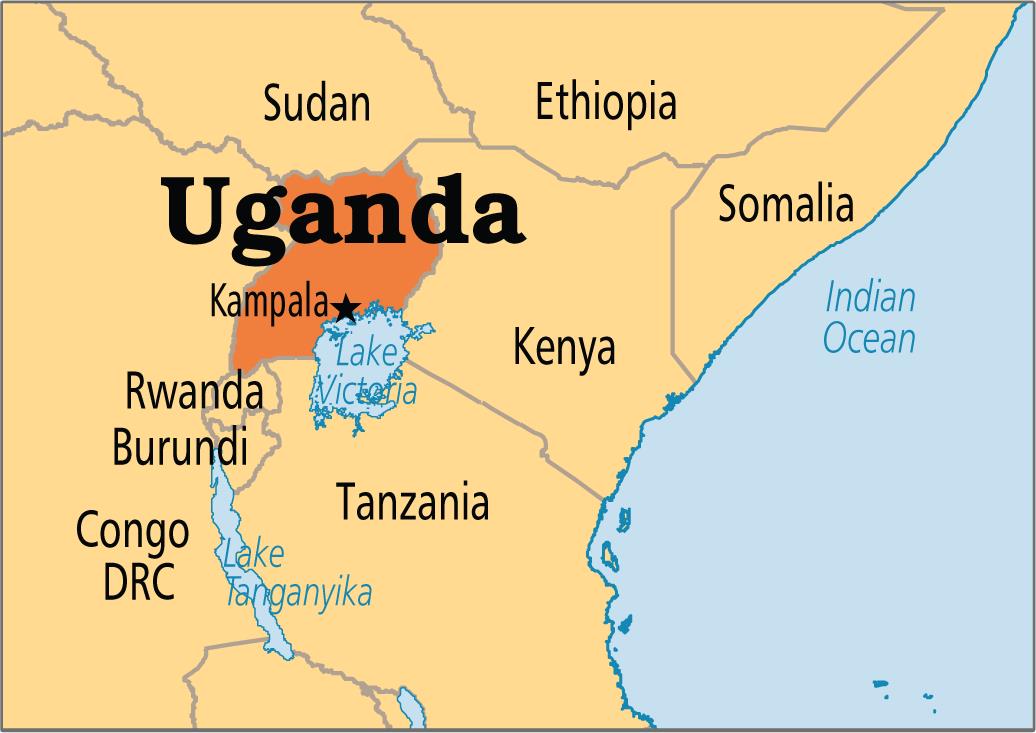 Bản đồ nước Uganda (Uganda Map) khổ lớn năm 2022