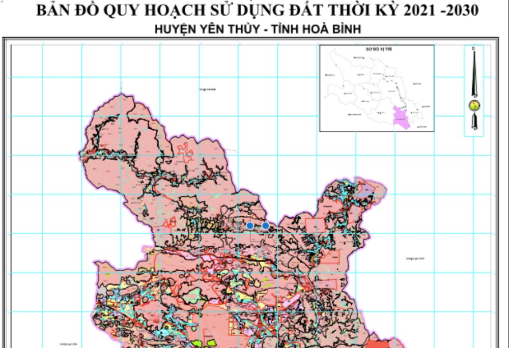 Bản đồ quy hoạch sử dụng đất huyện Yên Thuỷ đến năm 2030