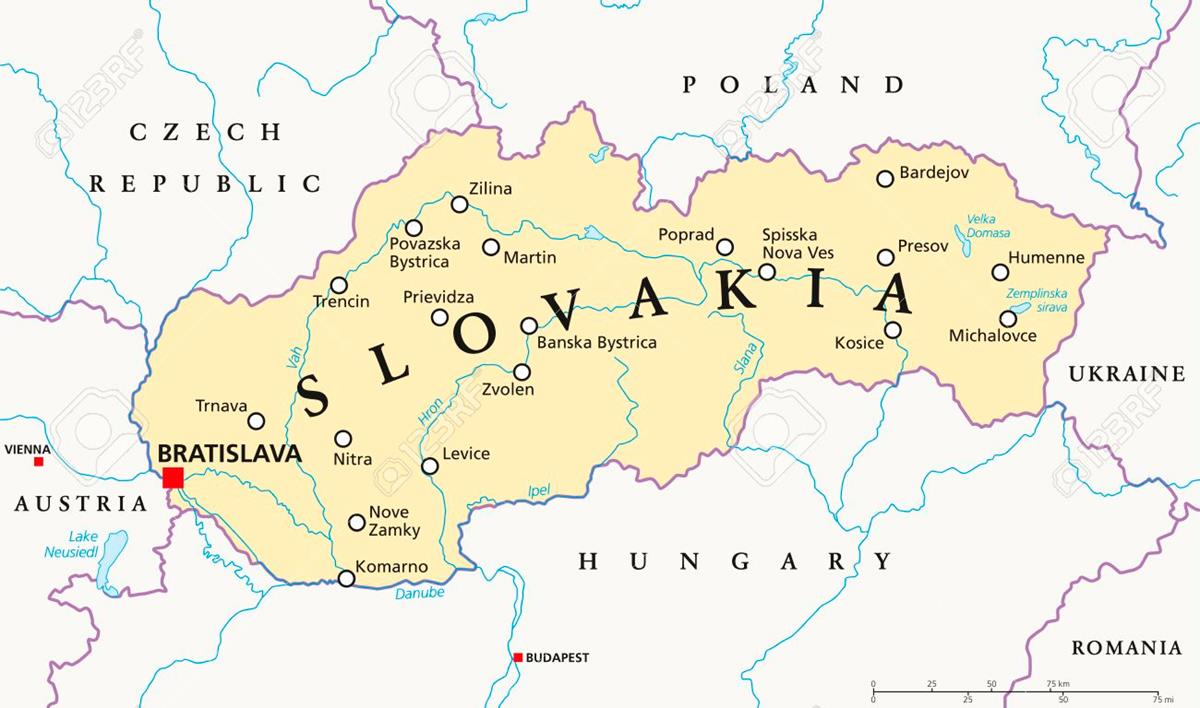 Bản đồ nước Slovakia (Slovakia Map) khổ lớn năm 2022