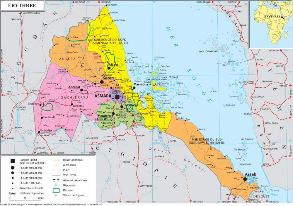 Bản đồ đất nước Eritrea (Eritrea Map) khổ lớn năm 2023