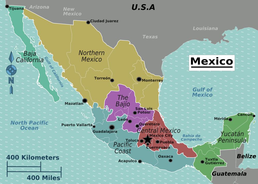 Mexico Map: Với bản đồ Mexico, bạn sẽ có thể đi khắp nơi và tham quan những địa danh nổi tiếng mà mình muốn và hưởng trọn vẹn tất cả những gì đất nước Mexico ấy mang đến.