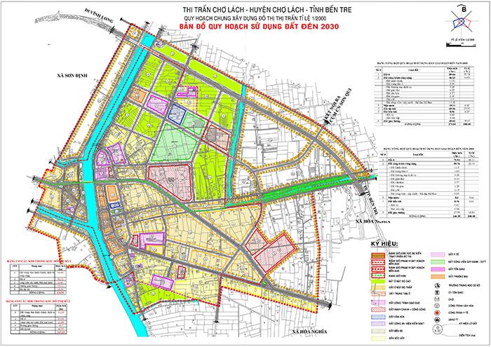 Bản đồ quy hoạch sử dụng đất Huyện Chợ Lách đến năm 2030