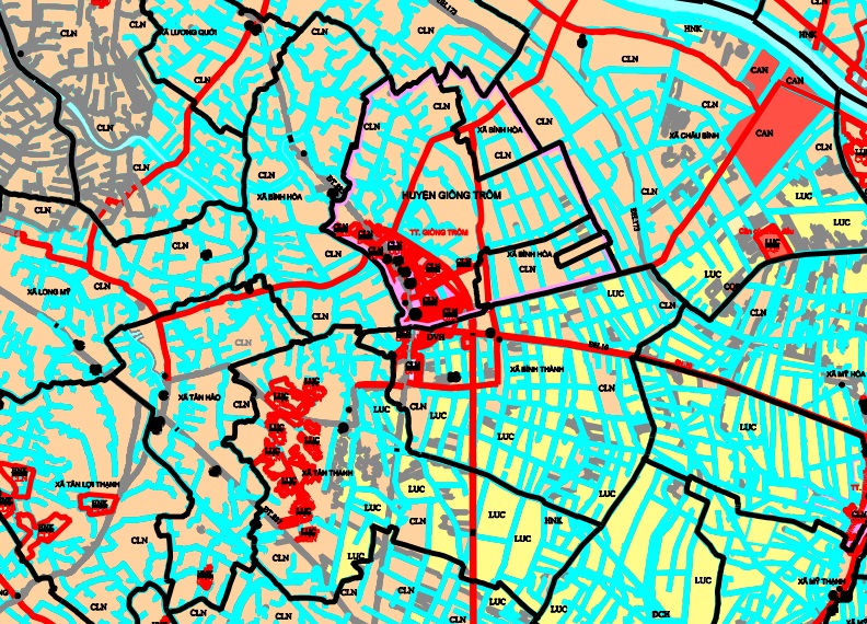 TẢI Bản đồ quy hoạch sử dụng đất Huyện Giồng Trôm đến năm 2030