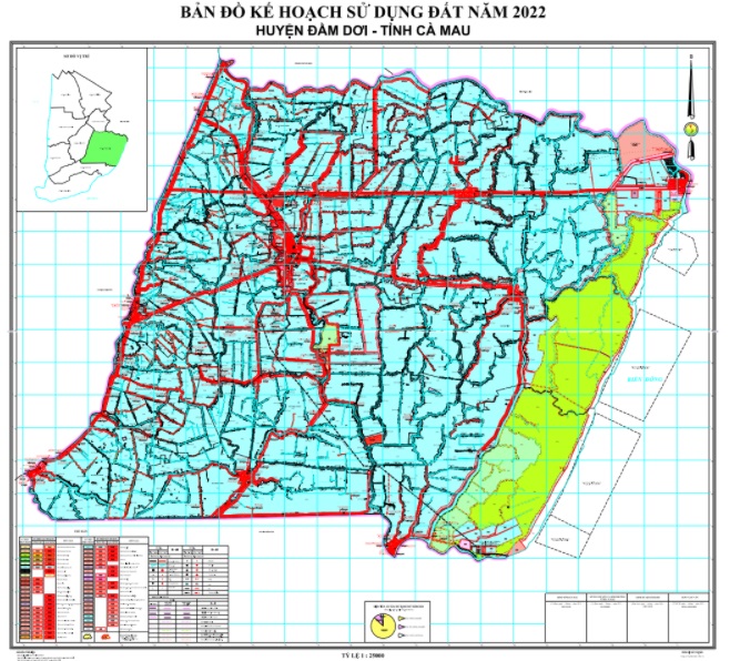 TẢI Bản đồ quy hoạch sử dụng đất Huyện Đầm Dơi đến năm 2030