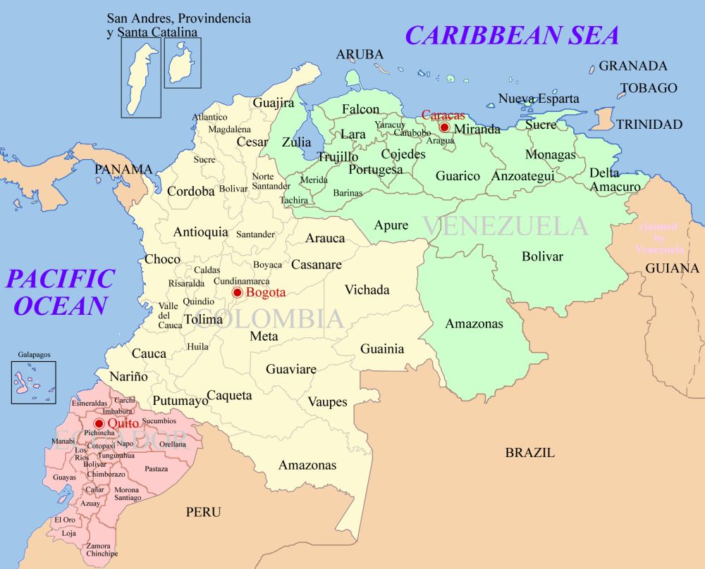 Bản đồ nước Colombia (Colombia Map) khổ lớn năm 2023