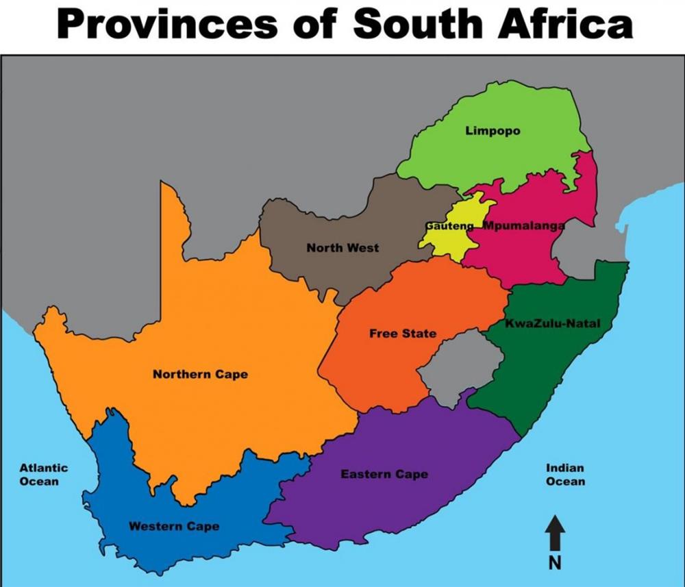 Bản đồ đất nước Nam Phi (South Africa), lịch sử chi tiết