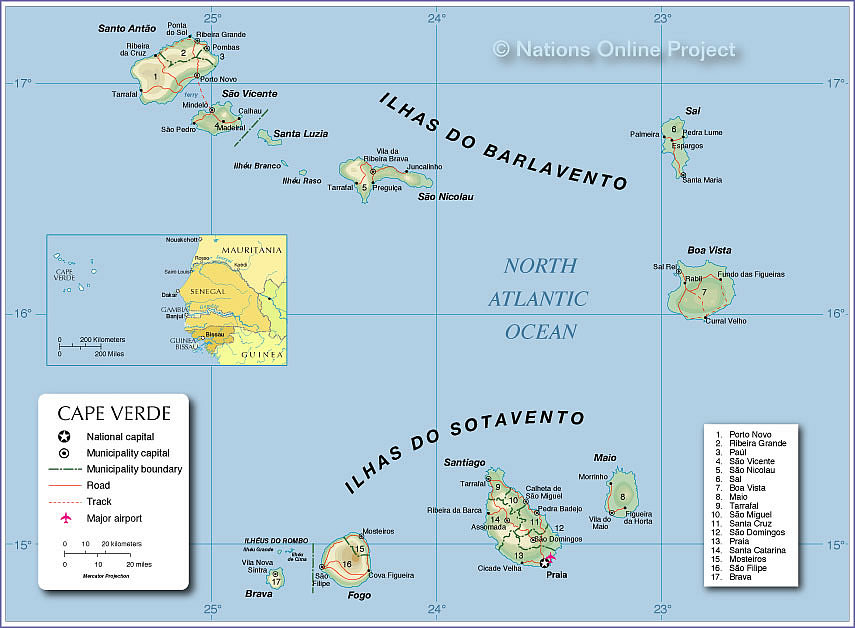 Bản đồ nước Cabo Verde (Cabo Verde Map) khổ lớn năm 2022