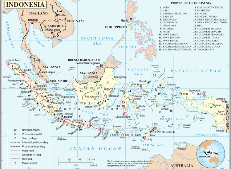TẢI Bản đồ đất nước Indonesia khổ lớn phóng to 2022