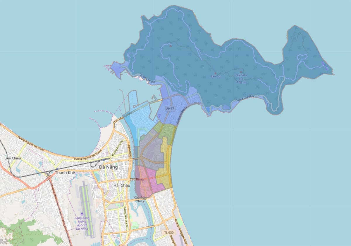 TẢI Bản đồ hành chính Quận Sơn Trà, TP Đà Nẵng khổ lớn 2023