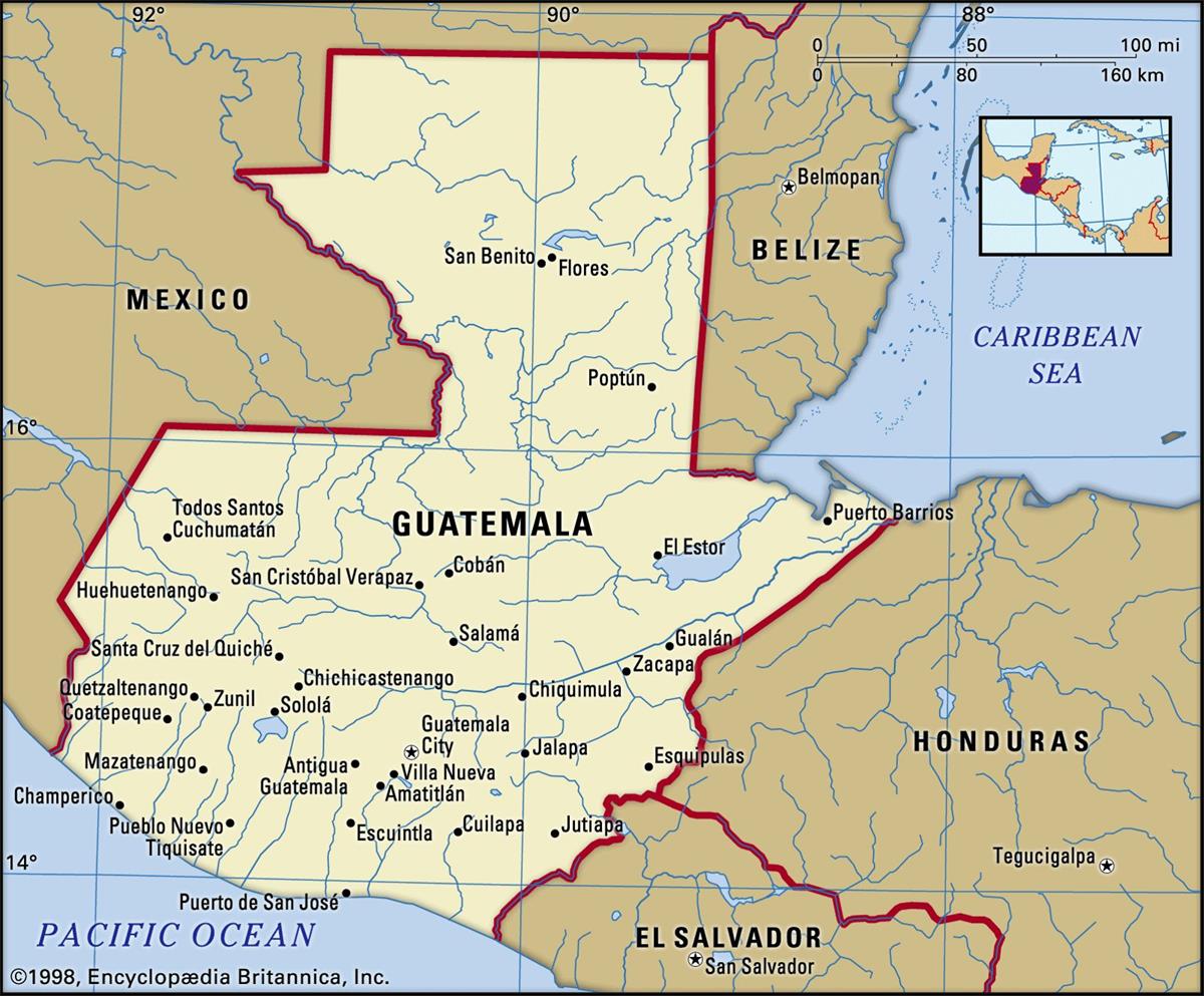 Bản đồ nước Guatemala (Guatemala Map) khổ lớn năm 2022