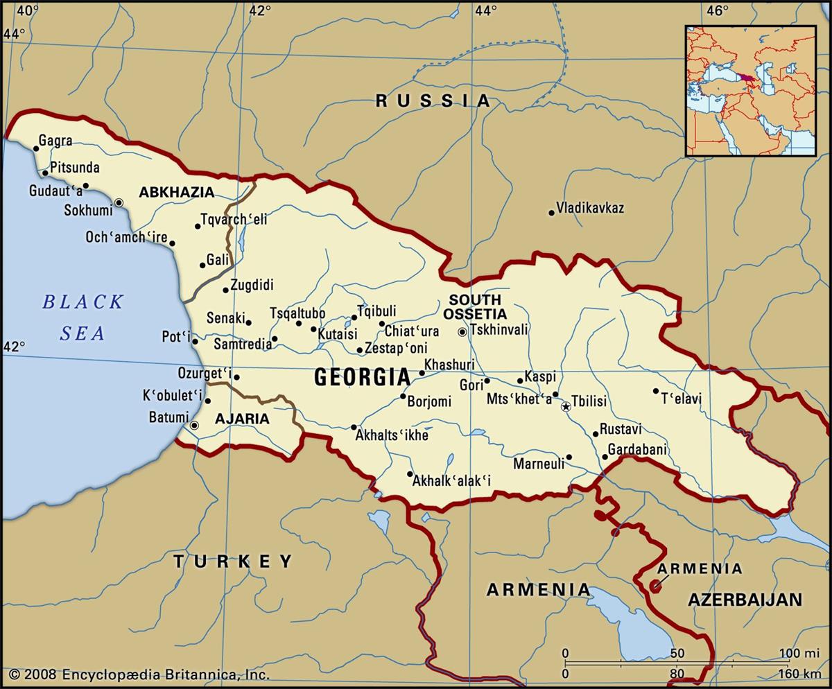Bản đồ nước Gruzia (Georgia Map) khổ lớn năm 2022