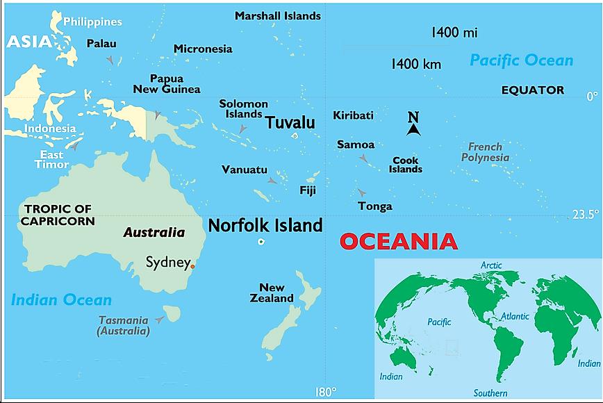 Bản đồ nước Tuvalu (Tuvalu Map) khổ lớn năm 2023