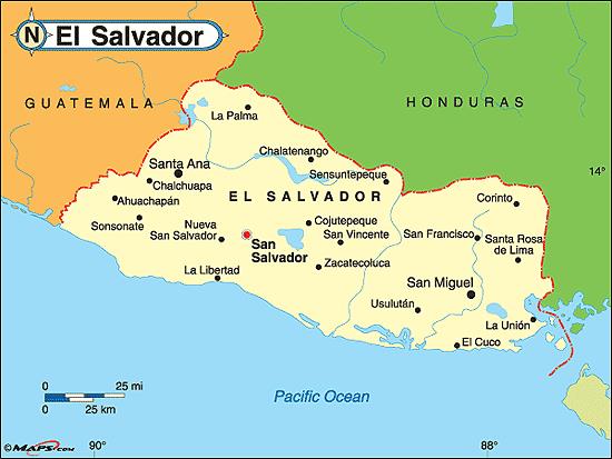 6 El Salvador Map 