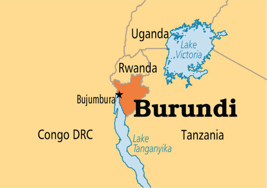 Bản đồ nước Burund (Burund Map) khổ lớn năm 2022