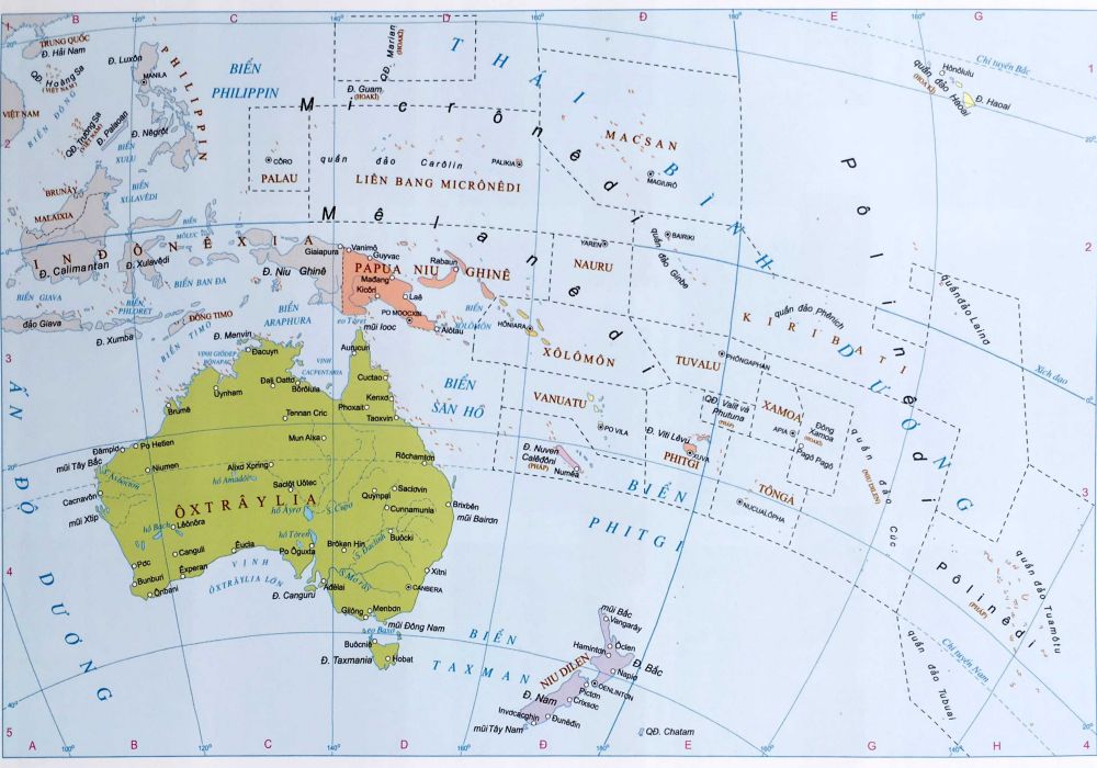 TẢI Bản đồ Châu Đại Dương (Châu Úc) khổ lớn Mới Nhất 2022