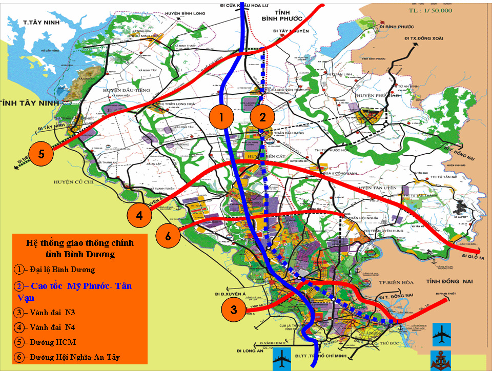 Bản đồ thông tin quy hoạch giao thông thành phố Thuận An