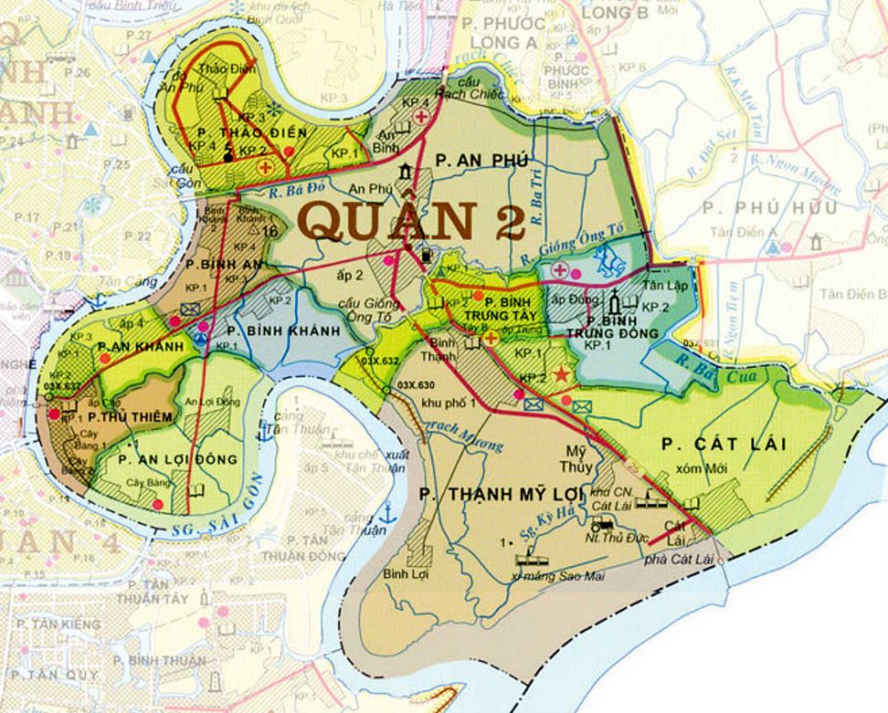 Bản đồ Hành chính Quận 2 TPHCM & Thông tin quy hoạch 2022