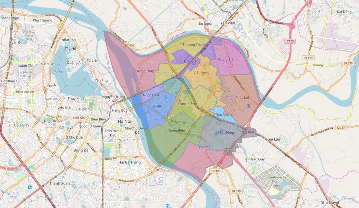 TẢI Bản đồ hành chính Quận Long Biên khổ lớn phóng to 2023