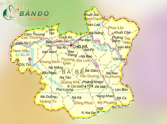 TẢI Bản đồ hành chính Huyện Ba Bể, tỉnh Bắc Kạn khổ lớn 2023