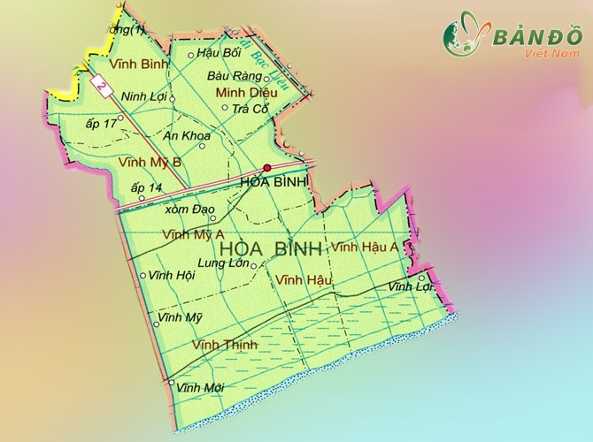 TẢI Bản đồ hành chính huyện Hòa Bình, tỉnh Bạc Liêu khổ lớn 2023