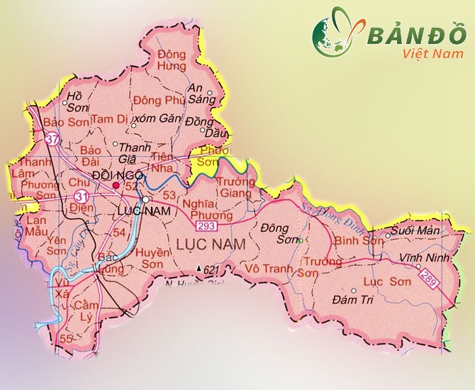 TẢI Bản đồ hành chính huyện Lục Nam, tỉnh Bắc Giang khổ lớn 2023