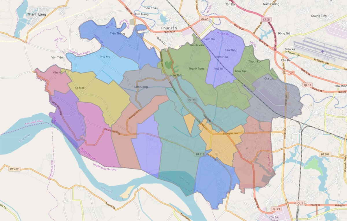TẢI Bản đồ huyện Mê Linh, TP Hà Nội khổ lớn phóng to 2023