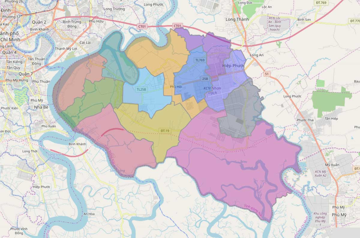 TẢI Bản đồ hành chính huyện Nhơn Trạch, tỉnh Đồng Nai khổ lớn