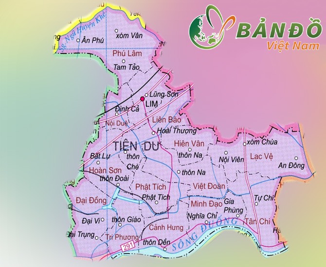 TẢI Bản đồ hành chính Huyện Tiên Du, tỉnh Bắc Ninh khổ lớn 2023