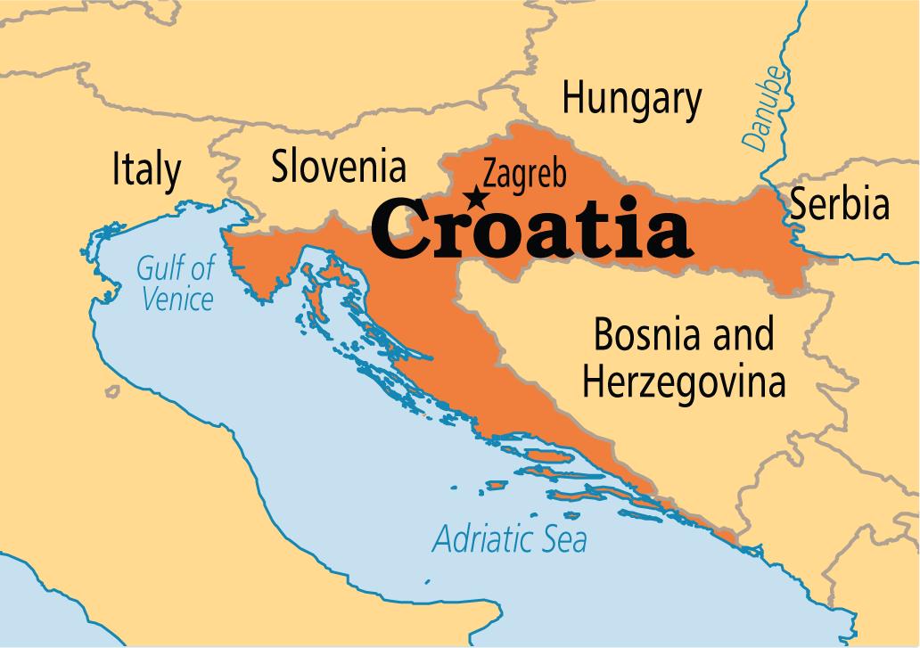 Bản đồ nước Croatia (Croatia Map) khổ lớn năm 2023