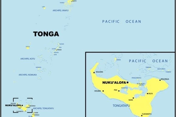 Bản đồ đất nước Tonga (Tonga Map) khổ lớn năm 2022