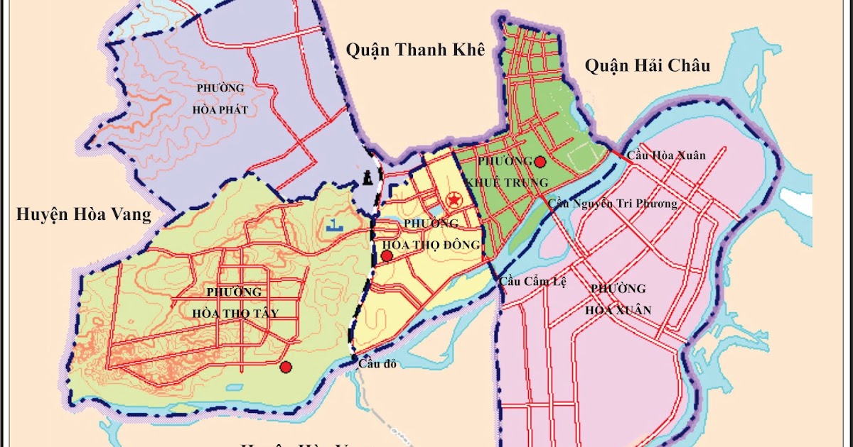 Vị trí từ Quận Thanh Khê đến các Quận và Huyện khác tại Đà Nẵng