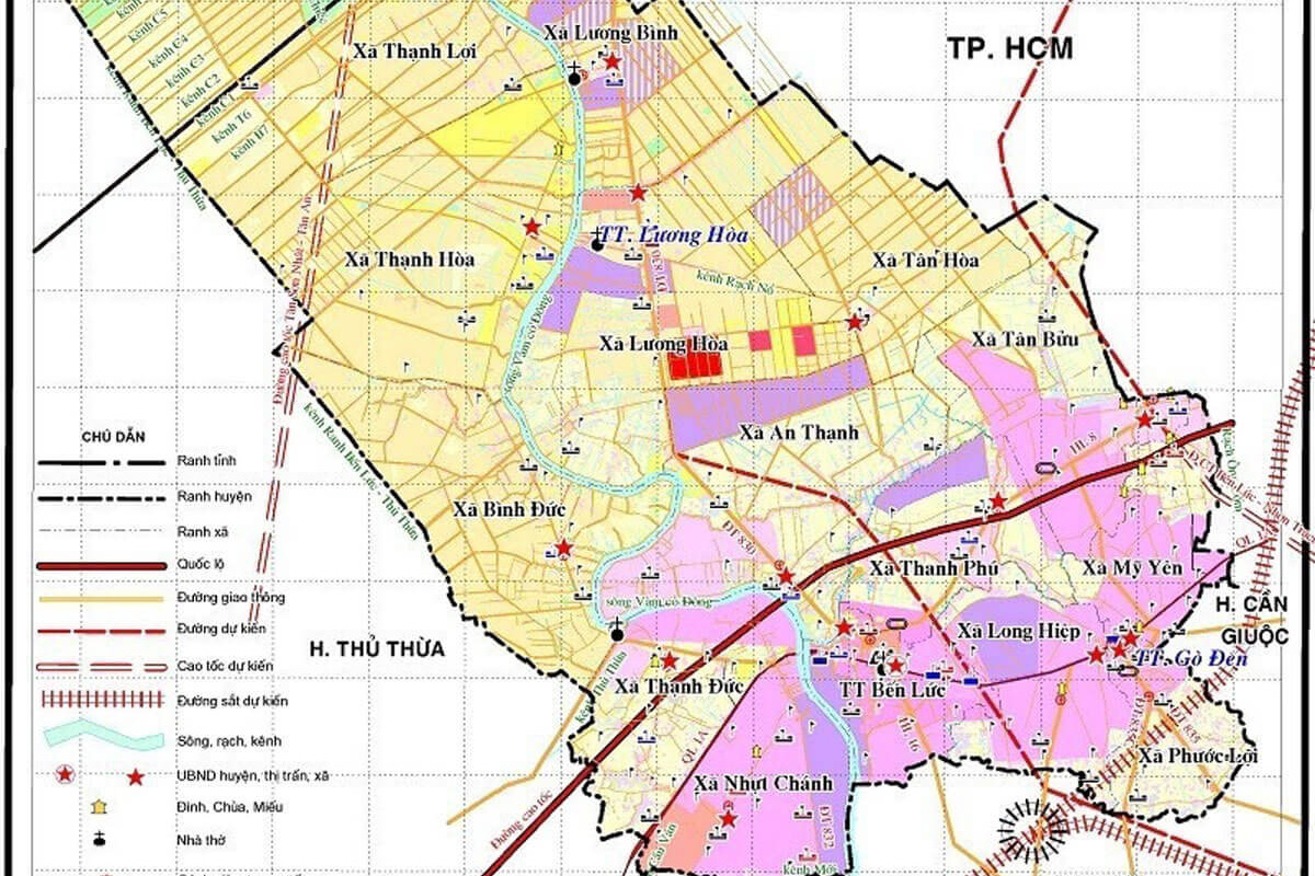 TẢI Bản đồ quy hoạch sử dụng đất Huyện Bến Lức đến năm 2030