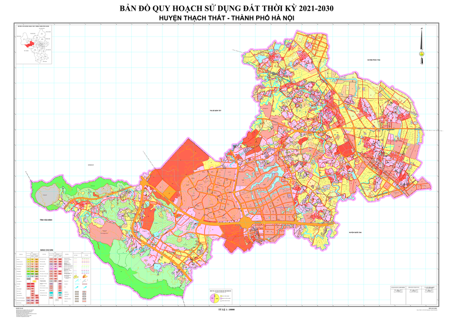 TẢI Bản đồ quy hoạch sử dụng đất huyện Thạch Thất đến năm 2030