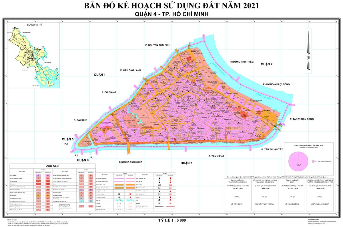 Bản đồ quy hoạch sử dụng đất Quận 4 năm 2021