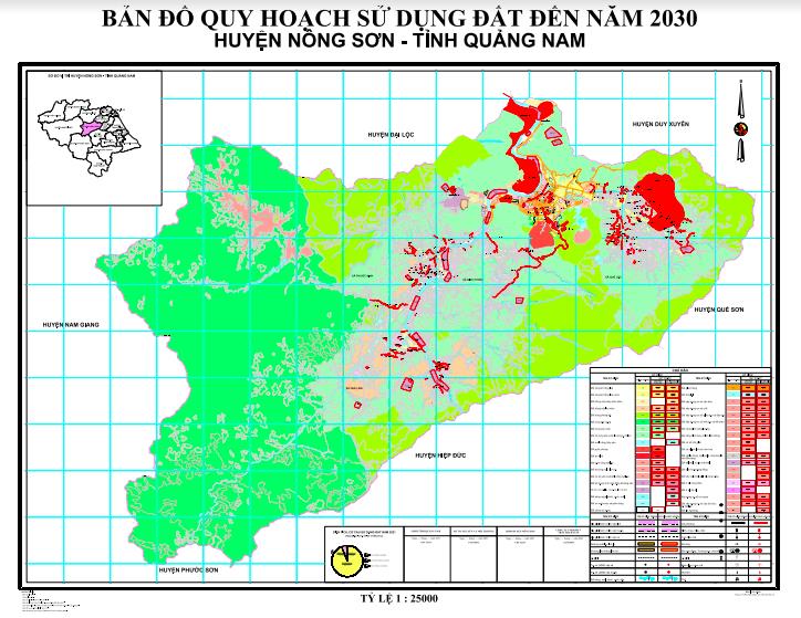 Bản đồ quy hoạch sử dụng đất Huyện Nông Sơn đến năm 2030