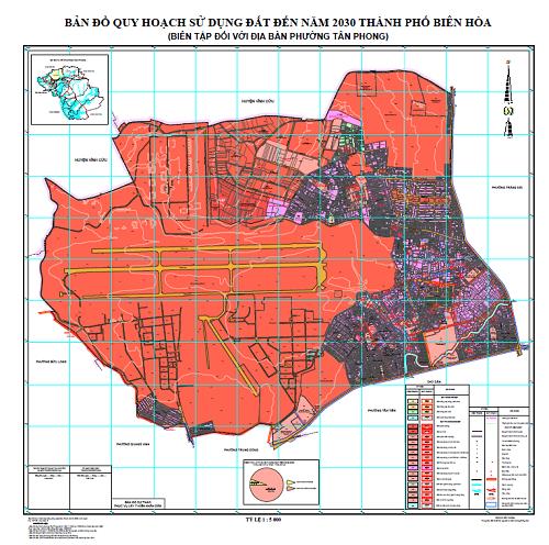 Bản đồ quy hoạch sử dụng đất Phường Tân Phong TP Biên Hoà đến năm 2030