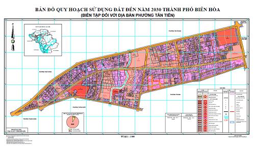 Bản đồ quy hoạch sử dụng đất Phường Tân Tiến Biên Hoà đến năm 2030