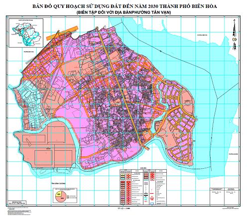 Bản đồ quy hoạch sử dụng đất Phường Tân Vạn Biên Hoà đến năm 2030