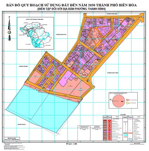 Bản đồ quy hoạch sử dụng đất Phường Thanh Bình TP Biên Hoà đến năm 2030