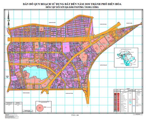 Bản đồ quy hoạch sử dụng đất Phường Trung Dũng TP Biên Hoà đến năm 2030