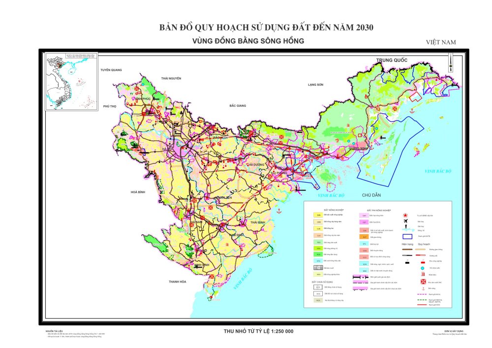Bản đồ quy hoạch sử dụng đất vùng Đồng bằng Sông Hồng đến năm 2030