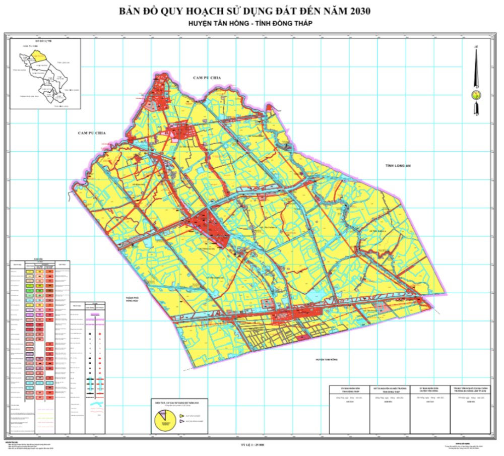 Bản đồ quy hoạch sử dụng huyện Tân Hồng đến năm 2030